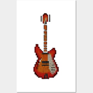 Tiled Pixel 360 12-String Guitar Upright Posters and Art